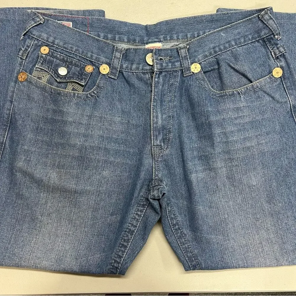 True Religion Jeans Joey Super Denim Blue Pants Womens Size 40 CA 30427
